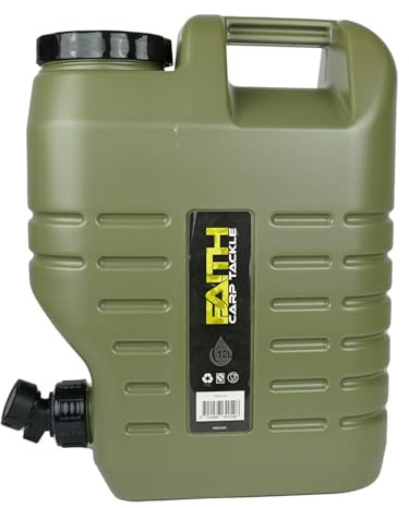 FAITH CARP TACKLE Bidón de Agua con Grifo - Polietileno Verde - Depósito de Agua - Contenedor de Agua - Bidón de Agua - Dispensador de Agua - Grifo de Agua - con Grifo Dosificador