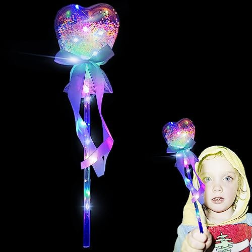 Facynde Leuchtend Prinzessin Zauberstab Feenstab Premium-Leucht-Zauberstab Mit Blinkendem Stern Prinzessin Zauberstab | Leuchtendes LED-Zauberstab-Lichtspielzeug