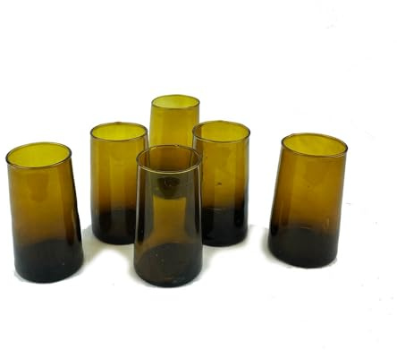 ARTIGIANATO VULCANO Lot de 6 verres marocains en verre beldi