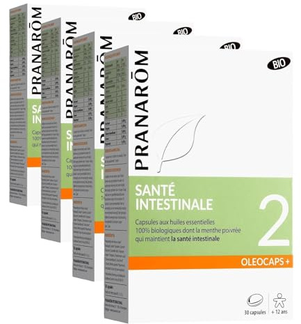 PRANARÔM - Oléocaps 2 - Santé Intestinale - Aux Huiles Essentielles Ciblées - Origan, Canelle de Chine, Menthe poivrée & Citron - 100% Naturelle Et Bio - HECT - 30 Capsules Prédosées