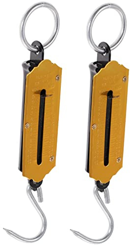 BELLIFFY 2 Stück Tragbare Mechanische Hängewaage mit Feder bis 12 Kg aus Eisen Handliches Design ohne Batterien für Unterricht und Reisegebrauch