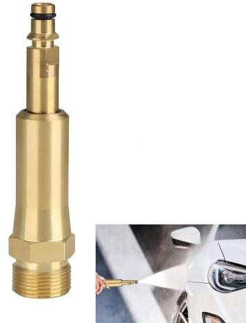 Wjelet Quick Connect M22 Adaptor for High Pressure Hoses Karcher to M22x1.5 Internal Thread Compatible with Kärcher K2 K3 K4 K5 K6 K7 Pressure Washer Brass 108mm Length