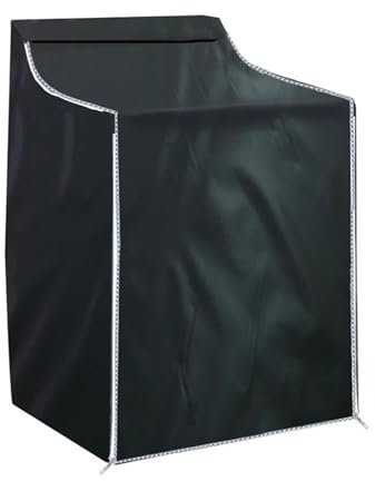 IAEXUOQC Housse pour Machine à Laver Housse de Protection for Machine à Laver Automatique, 2 pièces, étanche, for sécher Le Linge, avec Fermeture éclair, Protection Solaire pour ExtéRieur(Black)