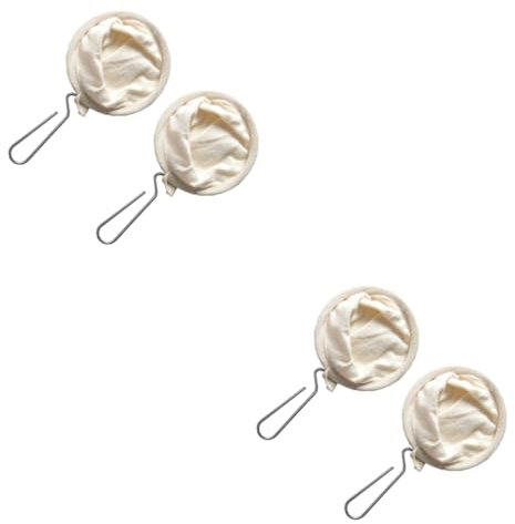DINHEAROM 4piezas Colador De Café De Flanela Mango De Acero Inoxidable Filtros Reutilizables Para Café y Té Surtidos Para Hogar y Restaurantes