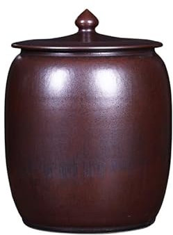 Ceramic Rice Jar With Lid, Sugar Porcelain Bottle, Chinese Style Food Storage Jars, Ceramic Soybeans Container, 25kg Oatmeal Dispenser, Ceramic Rice Cylinder, Ceramic Flour Dispenser, 15kg(A,Capacity