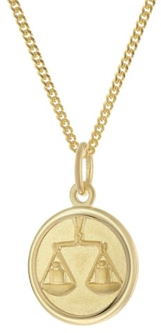 trendor Kinder Sternzeichen Waage Gold 333 mit vergoldeter Kette