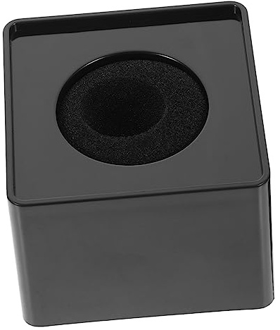 SUPVOX Portable Black Cube Shaped Microphone Logo Flag Station Made of Sturdy Hard Abs Plastic for Professional Interview and Advertising Use, Easy to Carry and Practical Design