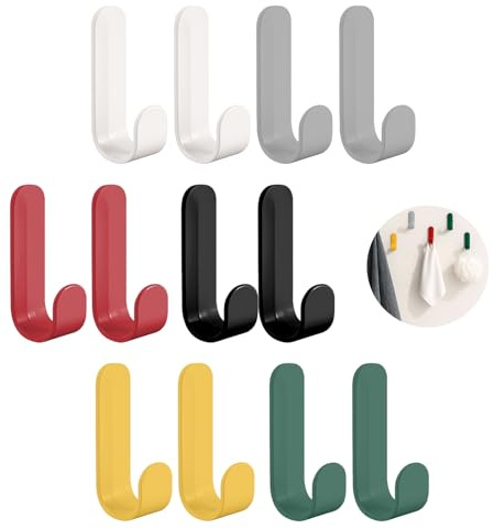 Bunte haken selbstklebend, Kleiderhaken Kinder bunt, 12 Sk Garderobenhaken Kinder Kindergarderobe Haken, Wandhaken für Bad Toilette Handtuchhalter Küche Büro Kleiderhaken Handtuchhaken[Farbe zufällig]