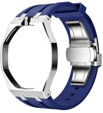 QUNZIDRESS Kit de modification pour montre compatible avec S-watch X AP Royal Pop Montre de poche, boîtier en acier inoxydable + bracelet en silicone, pour Swatch x AP Royal Pop