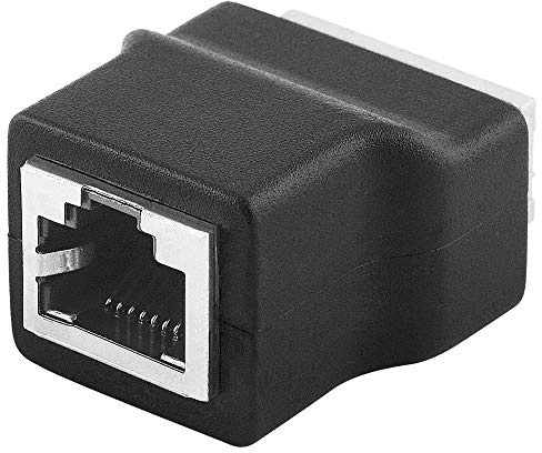 LAN Adapter Verbindungsstück, RJ45 8P8C Buchse Kupplung weiblich auf 8 polige Euro-Buchse, Schwarz