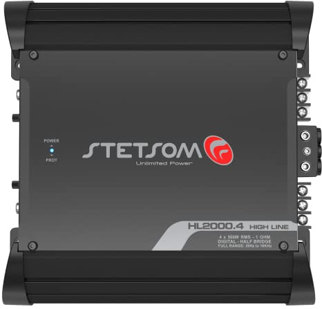 Stetsom HL 2000.4 1 Ohm 4 Channel 2000 Watts Class D Full Range Amplifier