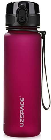 UZSPACE Gourde Sport - 500ml/800ml/1l/1,5l- sans BPA Tritan lastique, Gourde Enfant anti fuite Reutilisable, Bouteille d'eau sport pour École, velo,Voyage, Adulte