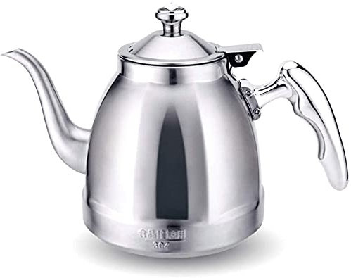 ZHANGDONG Bouilloire INOX Bouilloire sifflante Théière en Fonte Bouilloire de théières à café en Acier Inoxydable, Bouilloire à ébullition Rapide, exquise et Belle, Universelle pour TOU