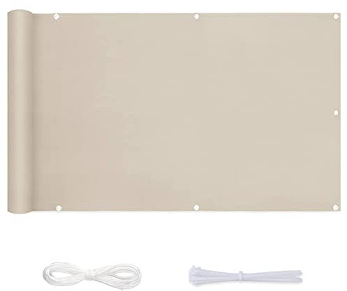 MYUANH Balkonbespannung 0.8x3.5m Windschutz UV-Schutz HDPE Balkonbespannung in div. Größen & Farben für Balkongeländer,Terrasse & Garten, Braun