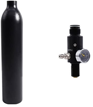 TUXING 4500Psi PCP Paintball Tank 0.5L 4500psi CE-geprüfte Aluminiumflasche mit Paintball Regler Ventil Regler Manometer Ausgangsdruck:2200psi-M18*1.5