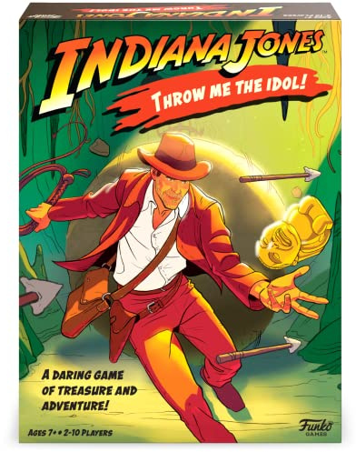 Funko Games Indiana Jones Throw Me The Idol Game - Raiders of The Lost Ark - Light Strategy Board Game for Children & Adults (Ages 10+) - 2-4 Players - Vinyl-Sammelfigur - Geschenkidee