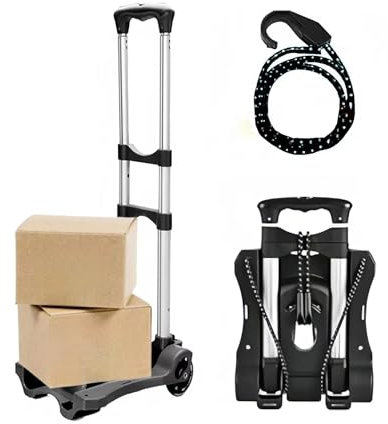 MAXBROTHERS Sackkarre Klappbar,40kg / 88lbs Leichtgewichtiger Transportkarre Klappbar,Kompakter Aluminiumlegierungs Sackkarren, für Reise, Umzug und Bürogebrauch