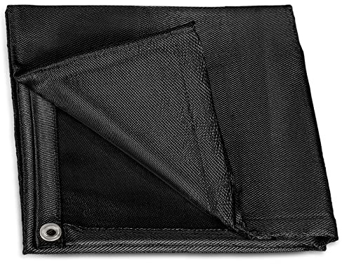MULMART Welding Blanket 6X6FT, 972GSM, Black, Heavy Duty Welding Blanket, Fireproof Welding Blanket, 1/3”(8mm) Thickness, Large Welding Fireproof Thermal Resistant