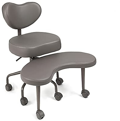 Pipersong Meditation Chair Plus, Cross Legged Chair with Wheels, ADHD Chair, Criss Cross Desk Chair with Lumbar Support and Adjustable Stool, Flexible Design for Fidgety Sitters, Gray