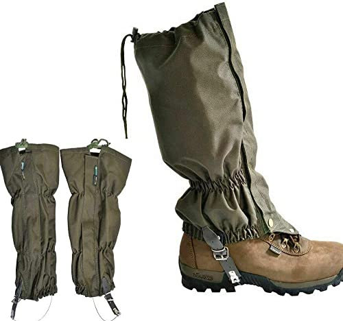 Polainas de Serpiente, Impermeable Serpiente Guardias, al Aire Libre Senderismo Caza Nieve Arena Botas Impermeables Cubierta Polainas Ajuste para Hombres y Mujeres, tamaño Ajustable