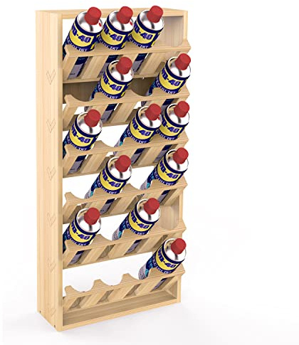 Nisorpa Holz-Sprühflaschenhalter, 24 Dosen, Sprühfarbe, Aufbewahrungsregal, Holz-Sprühfarben-Halter, Wandmontage, Schmierdosen-Aufbewahrungsregal, Farbflaschen-Organizer für Garage, Arbeitsplatz