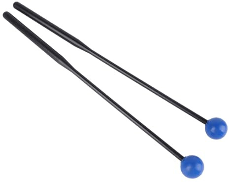 Marimba-Schlägel, Marimba-Schlägel, Xylophon-Sticks, Langlebige Percussion-Sticks, Kunststoffstab-Percussion-Sticks für Glockenspiel-Schläger (Schwarzer Stab, Blauer Kopf)