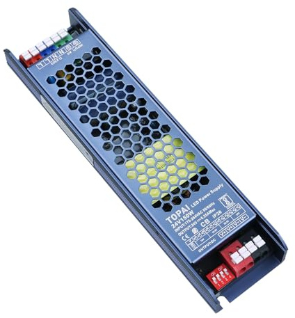 TOPAI Alimentatore di rete 150 W, adattatore DC 24 V, 6,25 A, trasformatore LED AC 175 V-264 V su DC 24 V 6,25 A, trasformatore per COB, 5050,2835 LED striscia CCTV sistema di sicurezza