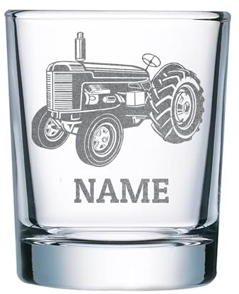 elbedruck® 4er Set Schnapsgläser Traktor 40ml mit persönlicher Gravur Wunschtext Gravur Shotgläser Schnapsglas (Shot-4er-Oldtimer)