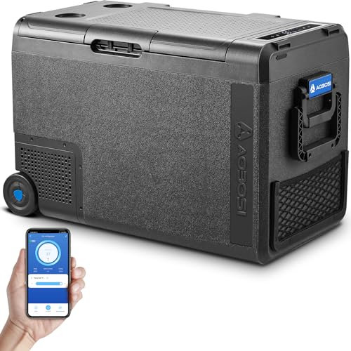 AAOBOSI Kompressor Kühlbox 48L, 12/24V und 100-240V Kühlbox Elektrisch -20°C bis 20°C, Kühlbox Auto Mit USB-Anschluss, Robuste Kühlbox Kompressor für Auto, LKW, Boot, Reisemobil, Camping