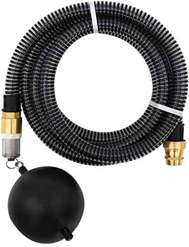 ShGaxin Saugschlauch mit Messing-Anschlüssen, Gartenschlauch, Saugschlauch, Schlaghose, Absaugschlauch, Ansaugschlauch, 3 m 25 mm Schwarz