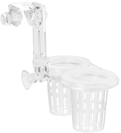 DONGKER Tazza Piante per Acquario,Vaso Pianta da Appendere con Supporto Regolabile in Altezza 5 cm per Acquari da Spessore Parete Meno di 1,5 cm/0,6