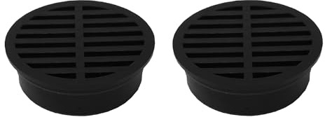 4 Outdoor Round Flat Drain Grate Cover (2, Black)