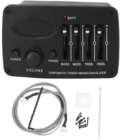 Gitarren-Tonabnehmer, Chromatisches Stimmgerät, Akustik- und E-Gitarren-Vorverstärker, Stimmgerät, 4-Band-Equalizer, EQ-Vorverstärker, Piezo-System -400D