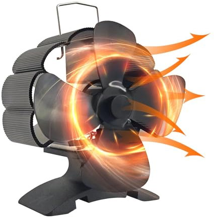Ventilatore per forno a legno, funzionamento termico, ventilatore a legna – Ventilatore a calore non elettrico, silenzioso, accessori per stufa a legna