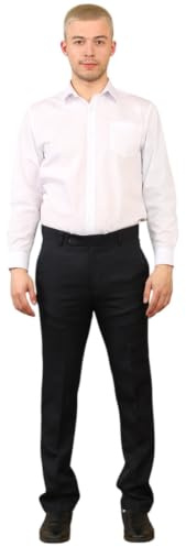 Mens Classic Fit Expandable Waist Flat Front Dress Trouser Adjustable Hidden Elastic Comfort Waist Formal Casual Business Office Work Home Smart Straight Leg Everpress Slim Pants(Black, 38/31)