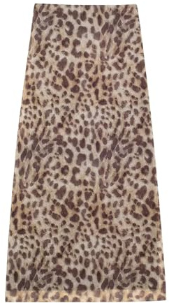 Gonna lunga da donna in tulle per matrimoni ed eventi da donna stampa leopardata maxi gonna con stampa a vita bassa aderente gonna lunga a matita vintage minigonne a pieghe per le donne, cachi, S