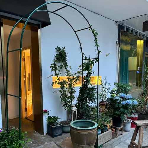 Romantischer Rosenbogen Gartenpavillon für Kletterpflanzen und Gemüse Eisen Stahlrahmen Outdoor Pflanzenstützbogen für Gartendekoration