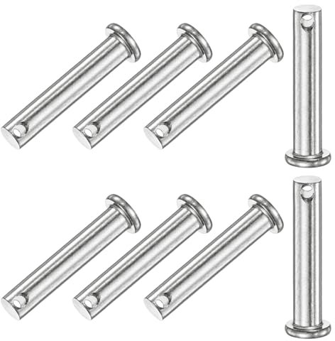 M METERXITY 8-Pack Single Hole Clevis Pins, M8 x 45mm 304 Stainless Steel Flat Head Clevis Pins for Mechanical Linkage/Trucks/Lawn Mower, Link Hinge Pin Reusable