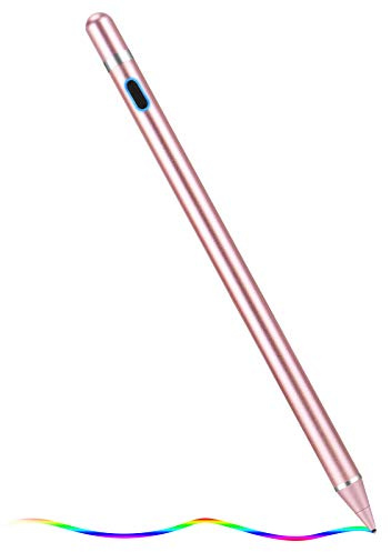 Stylet pour écran tactile - Pointe ultra fine de 1,5 mm pour iPad Pro, Air | Capuchon magnétique | Batterie 12H | Sans Bluetooth | Compatible avec iPhone, Android, Chromebook, tablettes (Or)