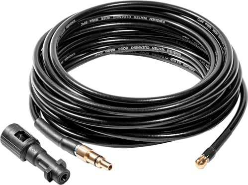 Drain Pipe Cleaning Hose with Adapter,Flexible Tube Unblocker and Drain Kit for Karcher High Pressure Washers Washer Sewer Jetter Replacement,Cleaner Kit Kärcher K-Series and LAVOR (10M)