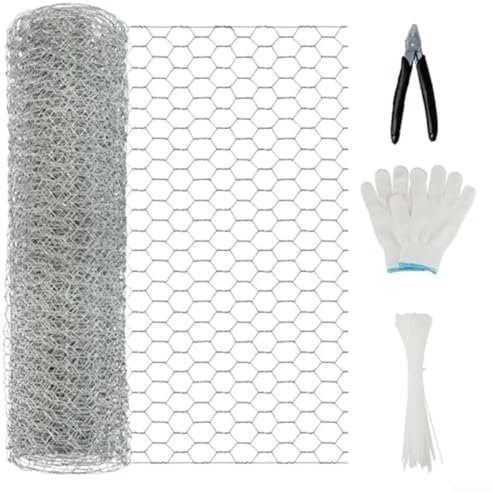 Robuster Gartenzaun mit verzinktem Drahtgeflecht, 35 cm x 5 m, ideal zum Schutz von Pflanzen und umschließenden Haustieren