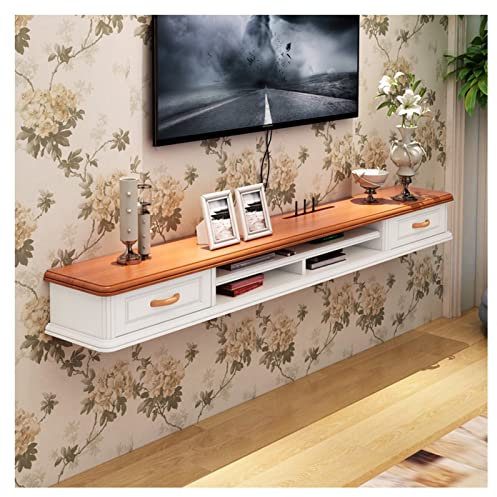 ZMAZHANG Schwebendes TV-Regal, Medienregal mit Kabelmanagementbox, für Wohnzimmer, Schlafzimmer – Wanddekoration, WiFi-Router-Regal, TV-Set-Top-Box-Aufbewahrung