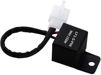 Universal LED Blinker Relais 12V 2-Polig, Lastunabhängig mit Blinkfrequenz-Kontrolle – Kompatibel mit den meisten Motorrädern, inkl. Kabel & Abdichtung, bis 150W (LF1-S-PIN)