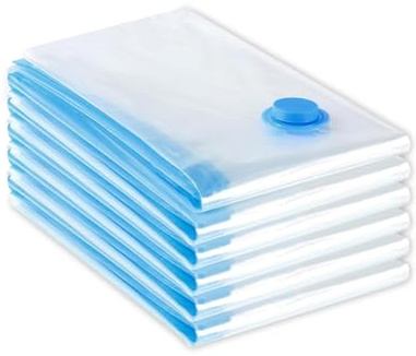 [6 Pezzi] Sacchetti Sottovuoto per Vestiti (3° Generazione) Buste Riutilizzabili Salvaspazio per Abbigliamento, Coperte, Piumoni, Indumenti Stagionali e per Viaggio