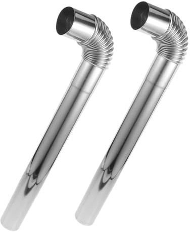 Cabilock 4pcs Stainless Steel Stove Pipe Elbow Kit with Heavy Duty Chimney Flue for Wood Burning Stove and Boiler Anti-Leakage Metal Exhaust Tubes for Indoor Ventilation and Improved Air
