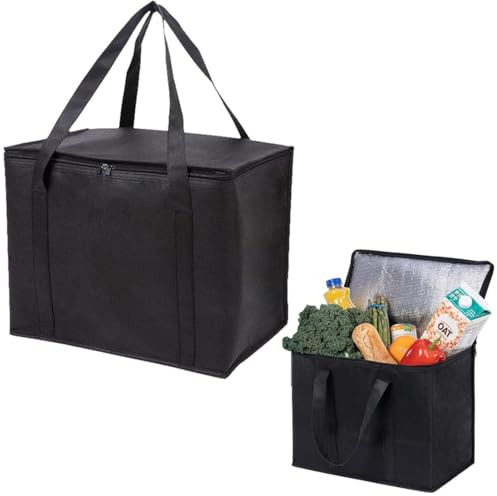 18 L Cooler Bag,Waterproof Reusable Food Delivery Bag,Premium Delivery Bags for Hot Food with Zipper Closure,Large Thermal Grocery Container for Shopping,Picnic Beach Camping, Leakproof Design
