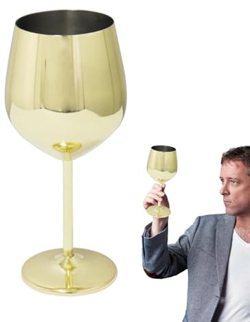 Generico Copa de vino de acero inoxidable, copas de vino altas