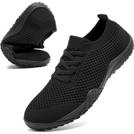 Barefoot Shoes Womens Slip on Trainers Gym Hiking Trainers Black | Walking Trainers|Gym Trainers|Minimalist Barefoot Shoes|Breathable|Workout|Zero Drop Sneakers|Trail Ladies Shoes|Running