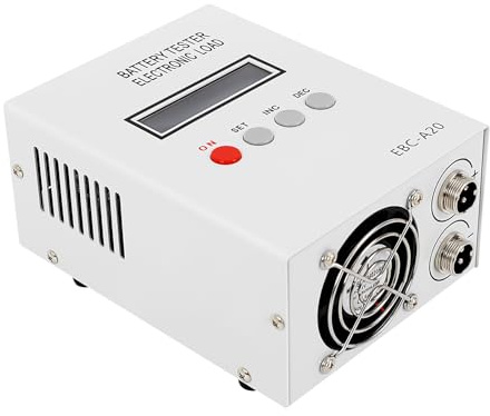 EBC-A20 batteri kapacitetstestare LCD-skärm 85 W effekt 0–30 V spänningsområde – 3 driftlägen, USB-TTL-kontakt, off-vit, 12 x 15,5 x 8,5 cm