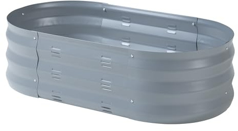 Helloshop26 Jardinière bac à Plante Fleur surélevée Acier galvanisé 90 x 50 x 25 cm Anthracite 03_0009506